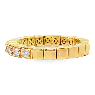 18K Yellow Gold Diamond Expansion Ring 0.35 Carats