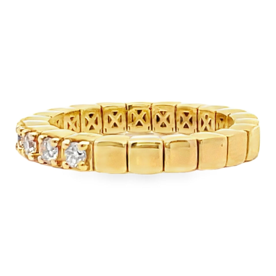 18K Yellow Gold Diamond Expansion Ring 0.35 Carats