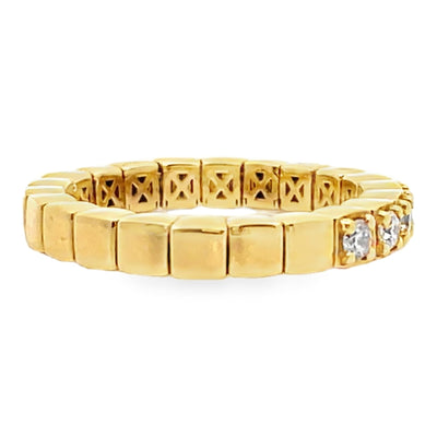 18K Yellow Gold Diamond Expansion Ring 0.35 Carats