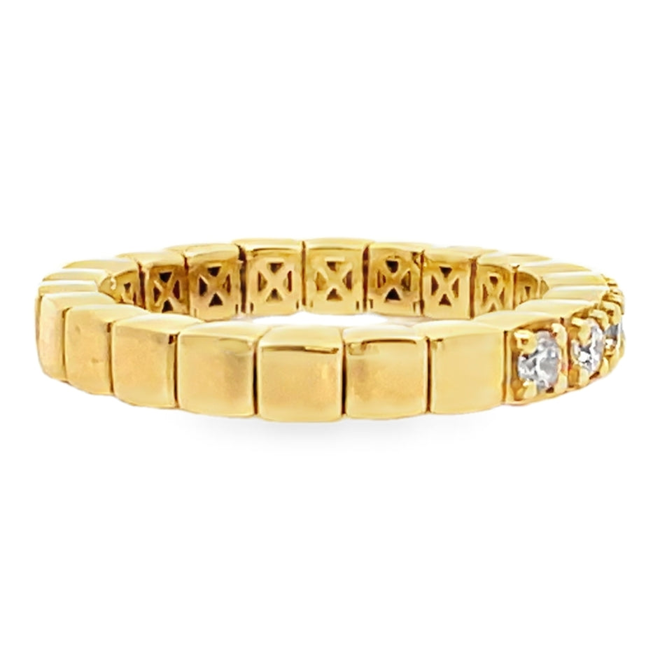 18K Yellow Gold Diamond Expansion Ring 0.35 Carats