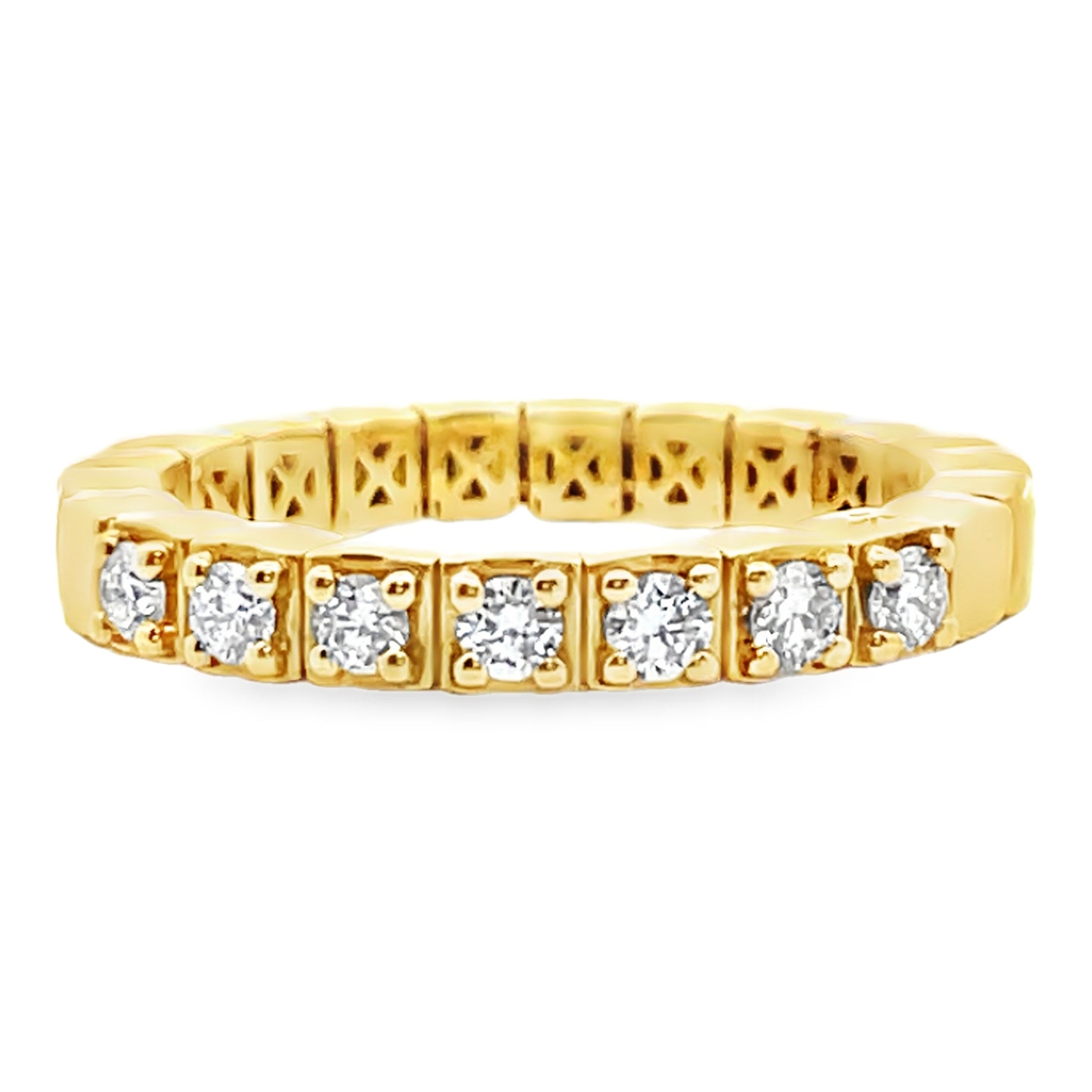 18K Yellow Gold Diamond Expansion Ring 0.35 Carats