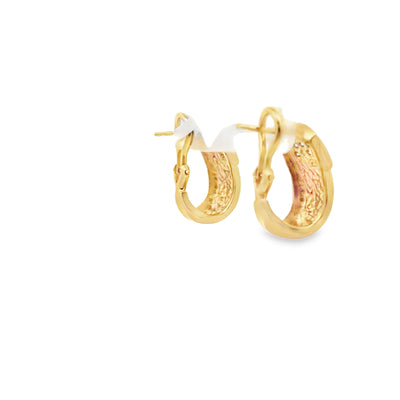 14k Yellow Gold Diamond Earrings with Omega Backs