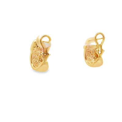14k Yellow Gold Diamond Earrings with Omega Backs