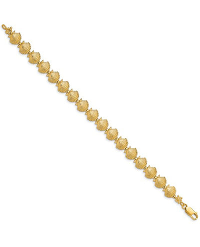 14K Scallop Shell Bracelet with Lobster Lock
