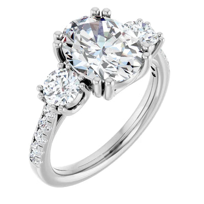 Deposit: 14K White Gold Oval Engagement Ring