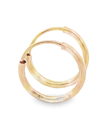 14K Yellow Gold Tiny Endless Hoop Earrings