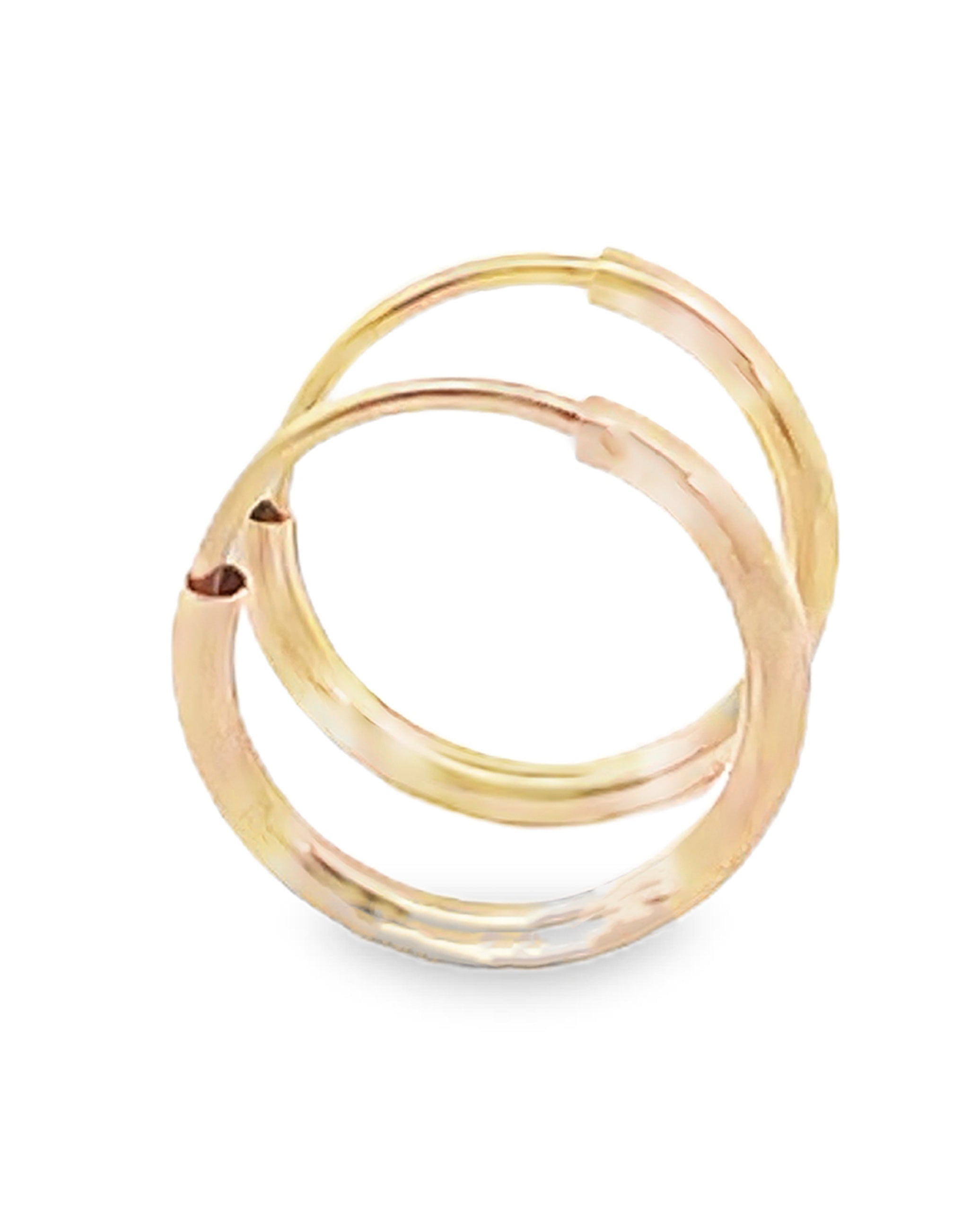 14K Yellow Gold Tiny Endless Hoop Earrings