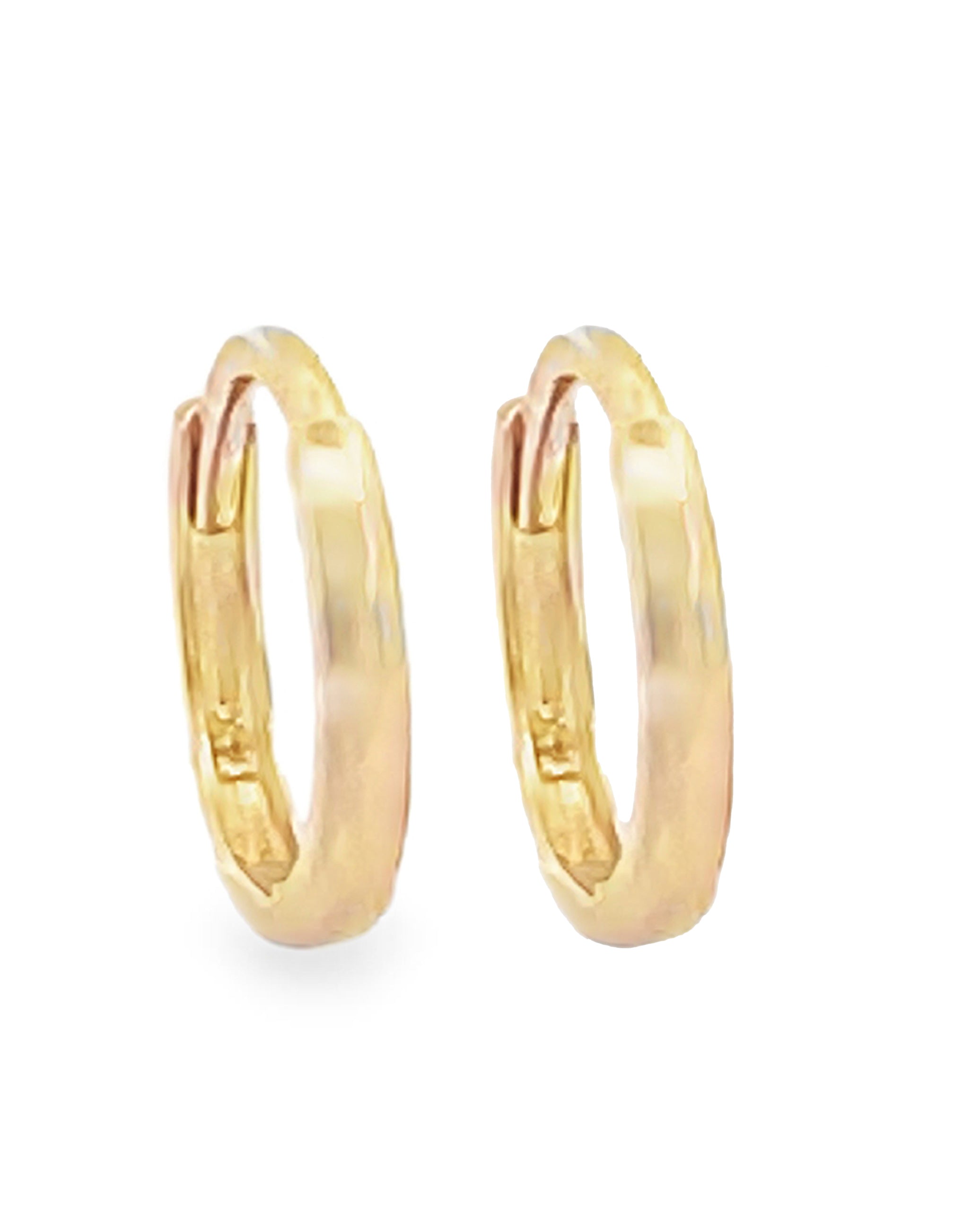 14K Yellow Gold Tiny Hoop Earrings