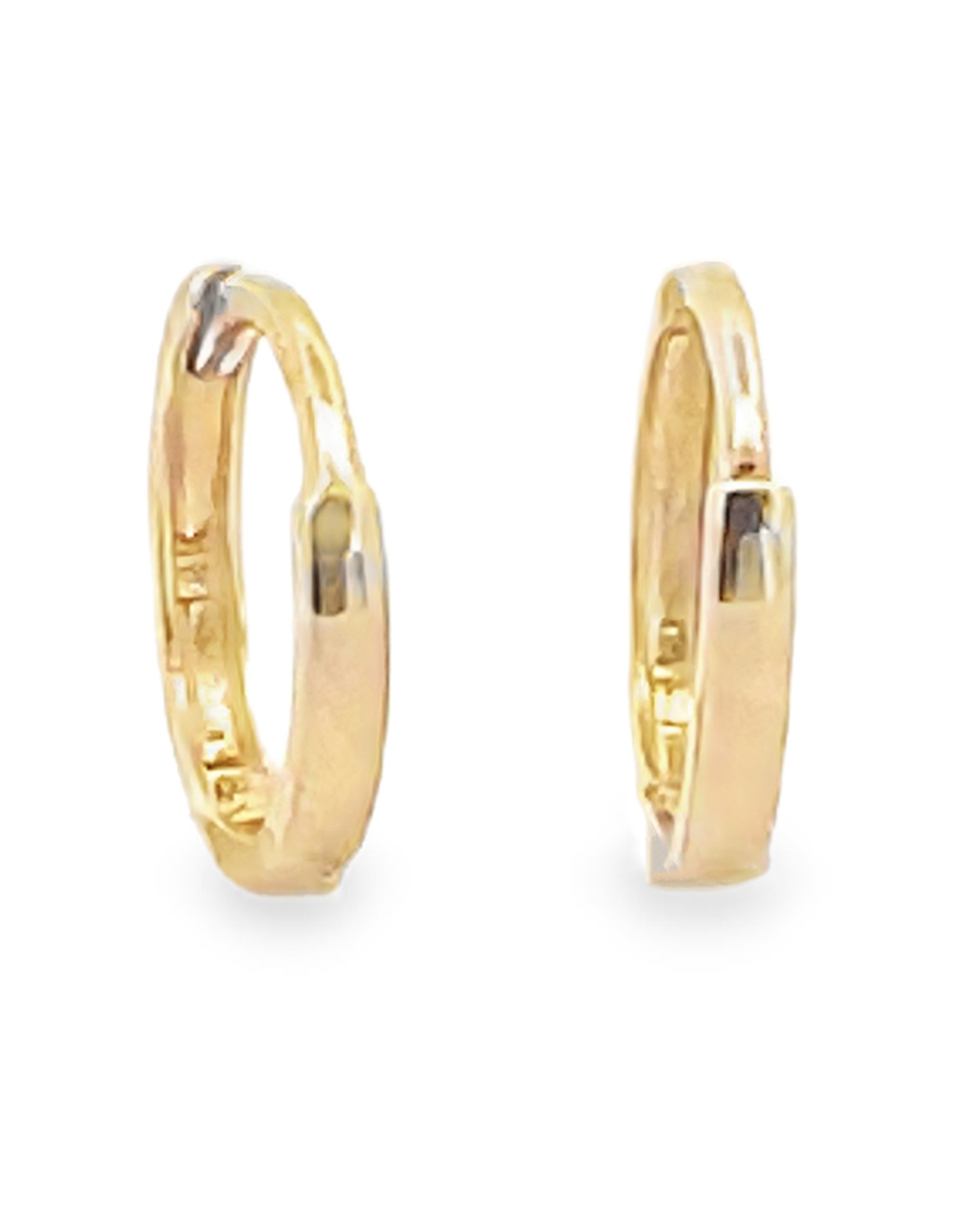 14K Yellow Gold Tiny Hoop Earrings