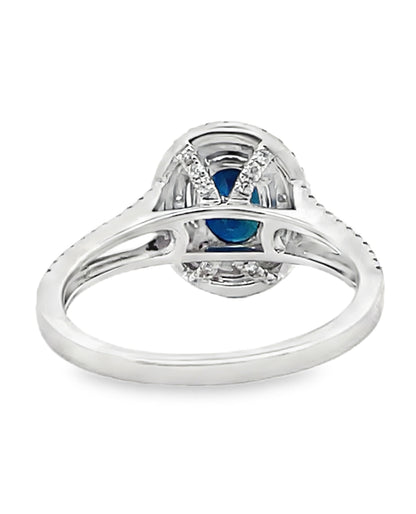 18K White Gold Sapphire & Diamond Ring