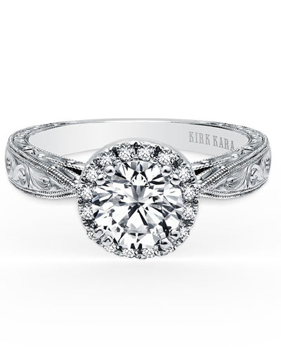 Kirk Kara K1010DC-R Carmella 18k White Gold Diamond Engagement Ring