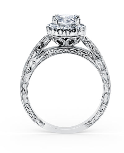 Kirk Kara K1010DC-R Carmella 18k White Gold Diamond Engagement Ring
