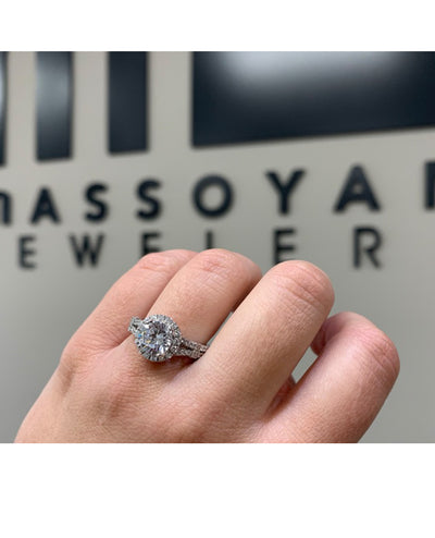 Kirk Kara K194R75R 18K White Gold Diamond Engagement Ring