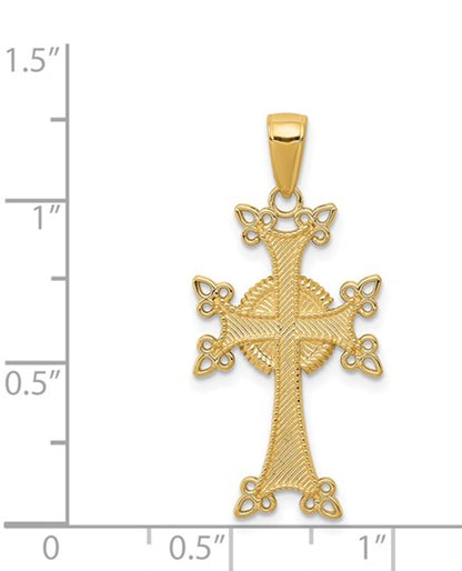 14K Yellow Gold Armenian Cross