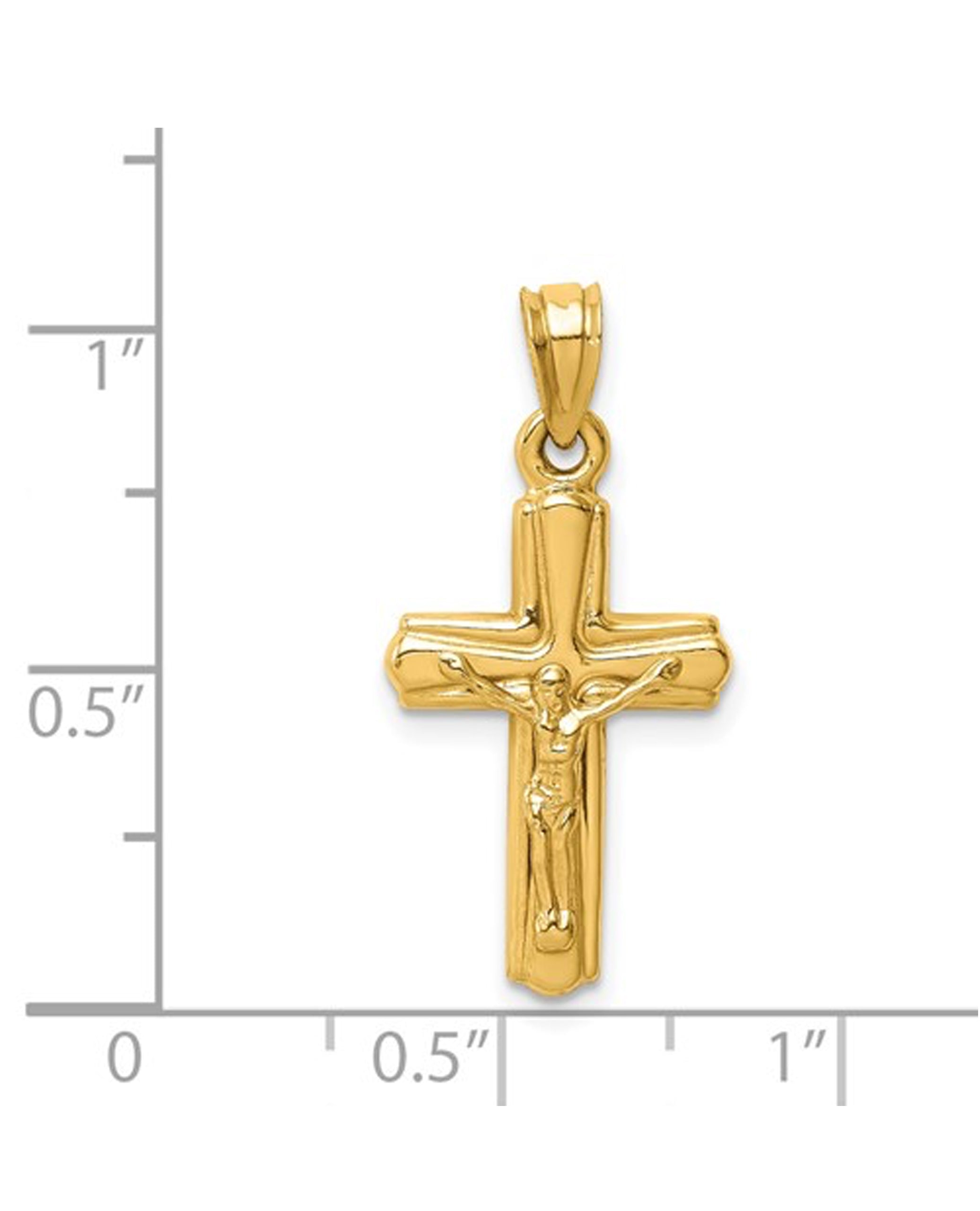 14K Reversible Crucifix Pendant