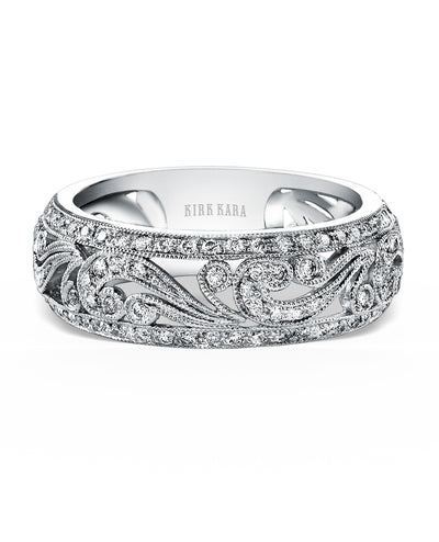 Kirk Kara KF1010DP-B 18K White Gold Angelique Diamond Ring Band 0.41 Carats