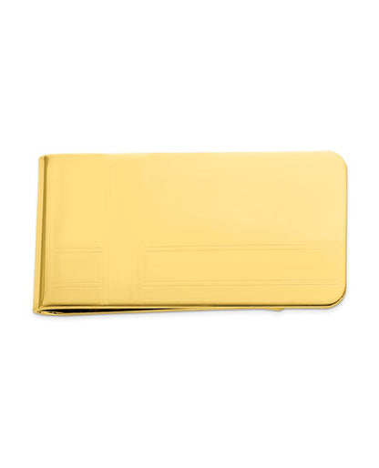 Gold-plated Kelly Waters Criss Cross Pattern Engraveable Money Clip