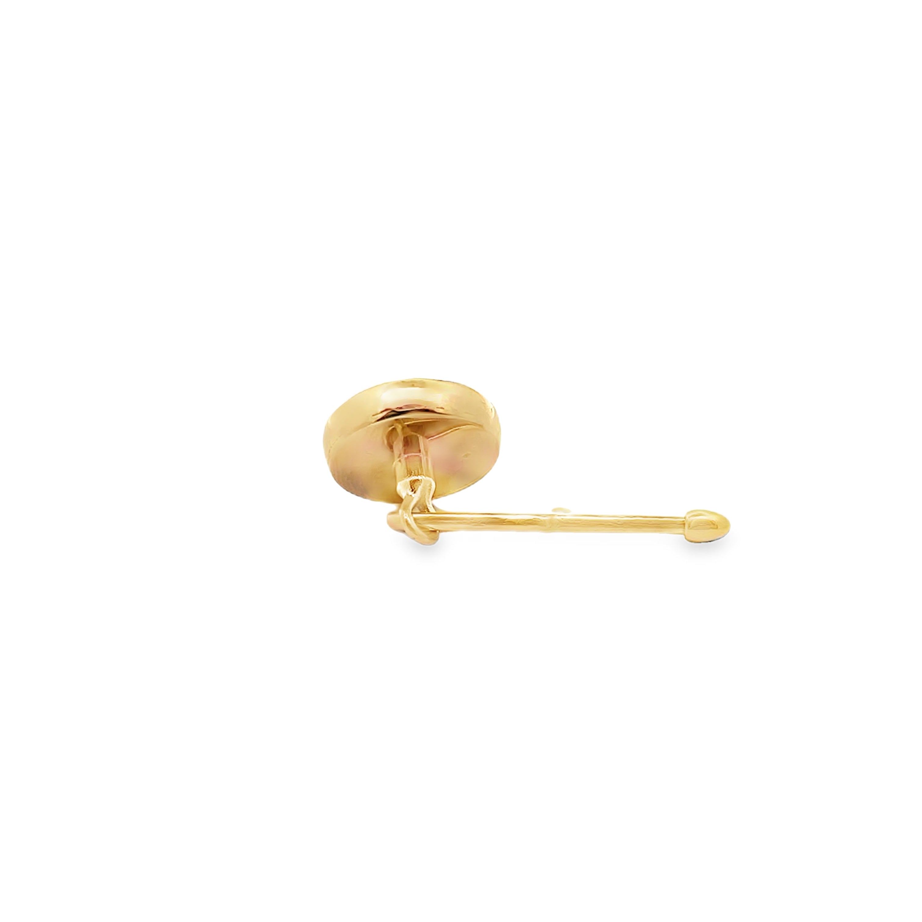Demeter Goddess of Prosperity Vintage Wedgwood Tuxedo Stud Buttons in New 14k Yellow Gold Custom Settings, Black Basalt and White