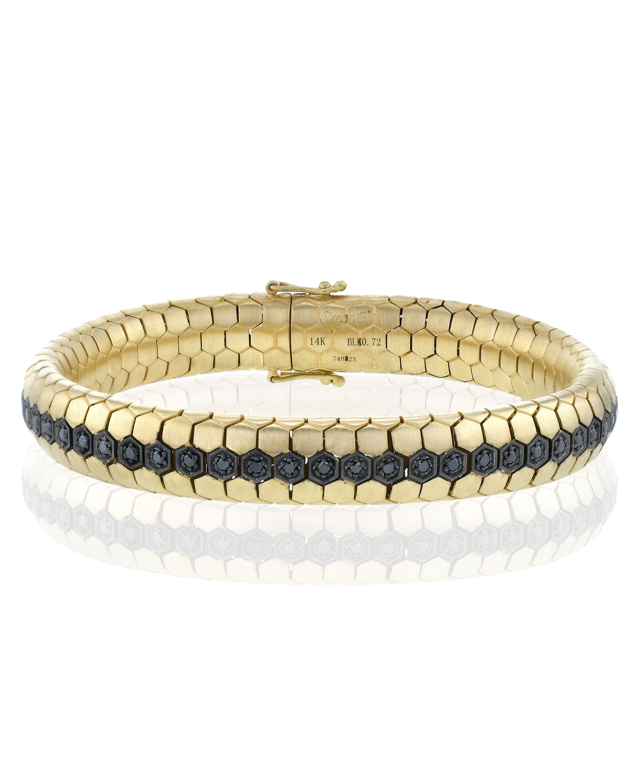 Simon G. LB2287 14K Yellow Gold and Black Diamond Bracelet