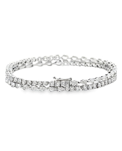 Simon G. LB2473 18K White Gold Tennis Bracelet