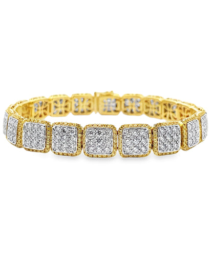 Simon G. LB2481 18K Two Tone Yellow and White Diamond Bracelet