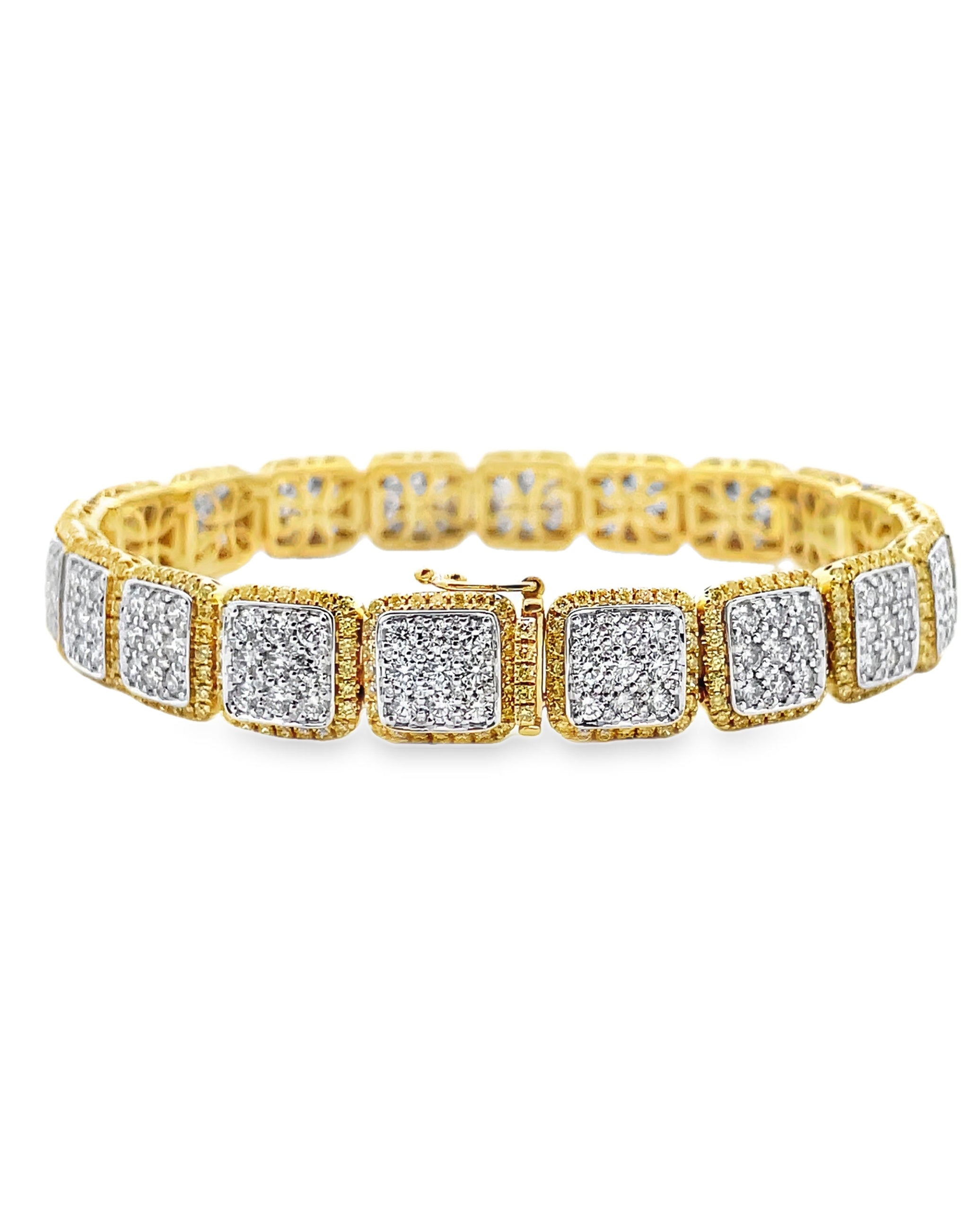 Simon G. LB2481 18K Two Tone Yellow and White Diamond Bracelet