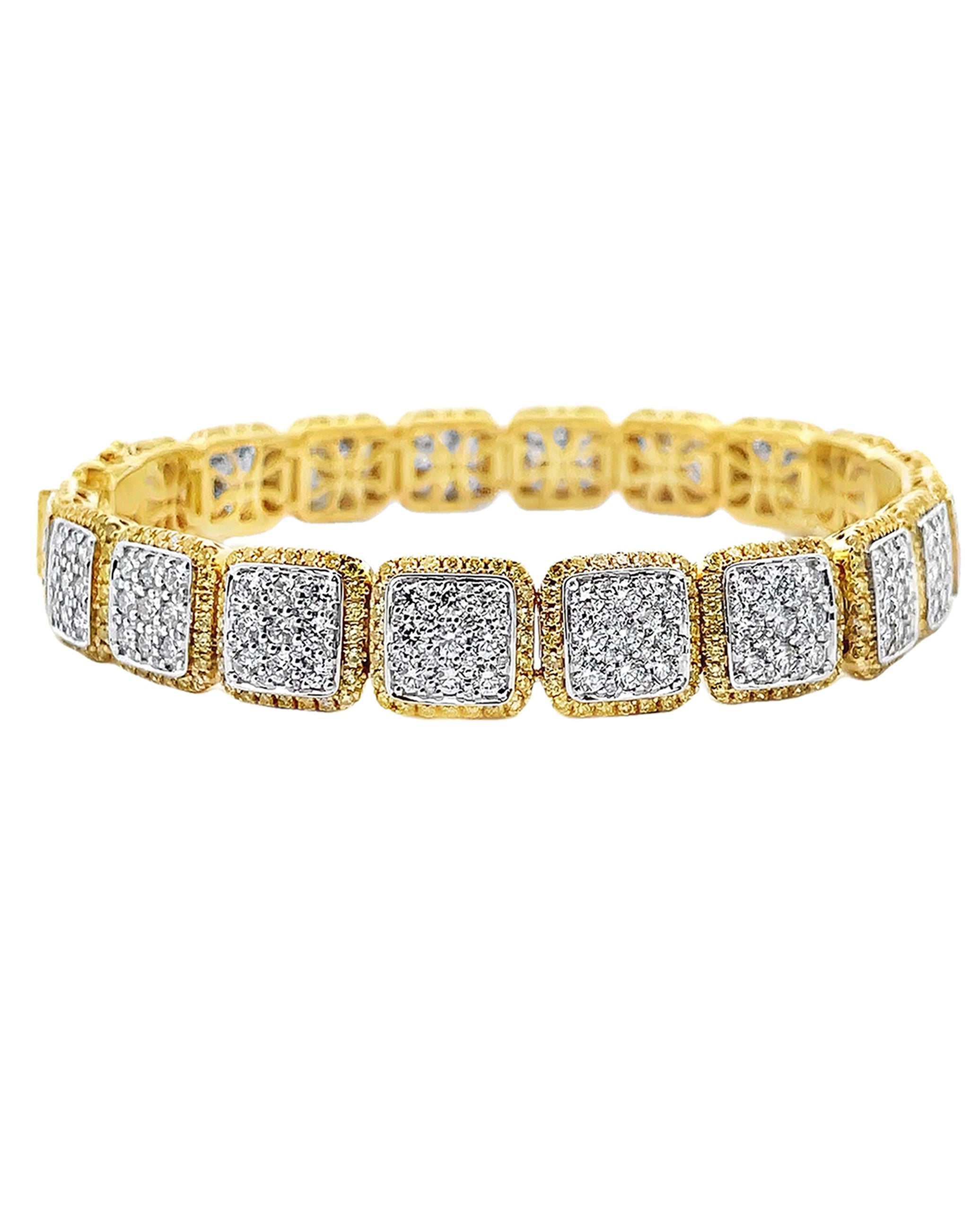 Simon G. LB2481 18K Two Tone Yellow and White Diamond Bracelet