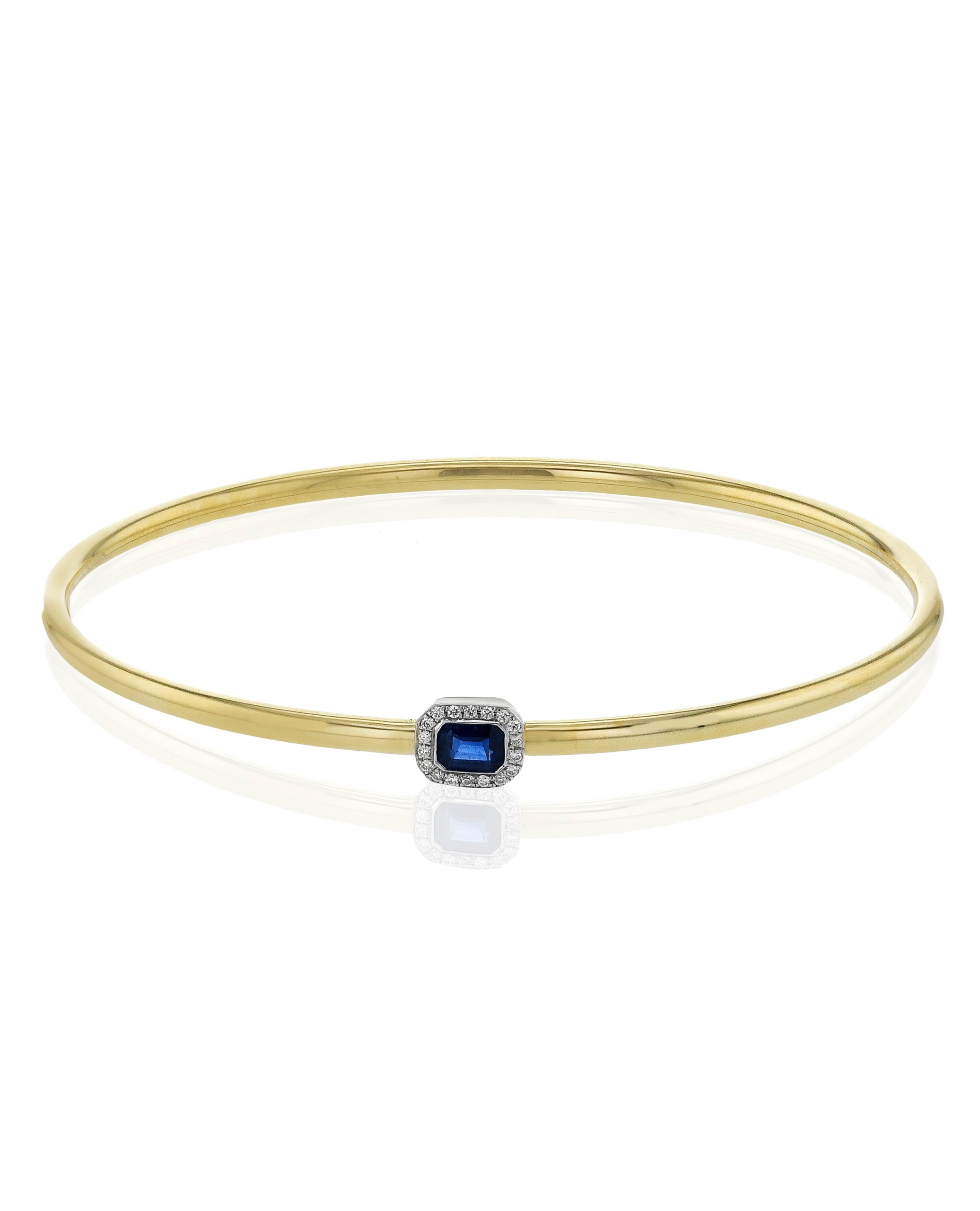Simon G. LB2494 18K Gold Bangle Bracelet with Diamonds and Sapphire