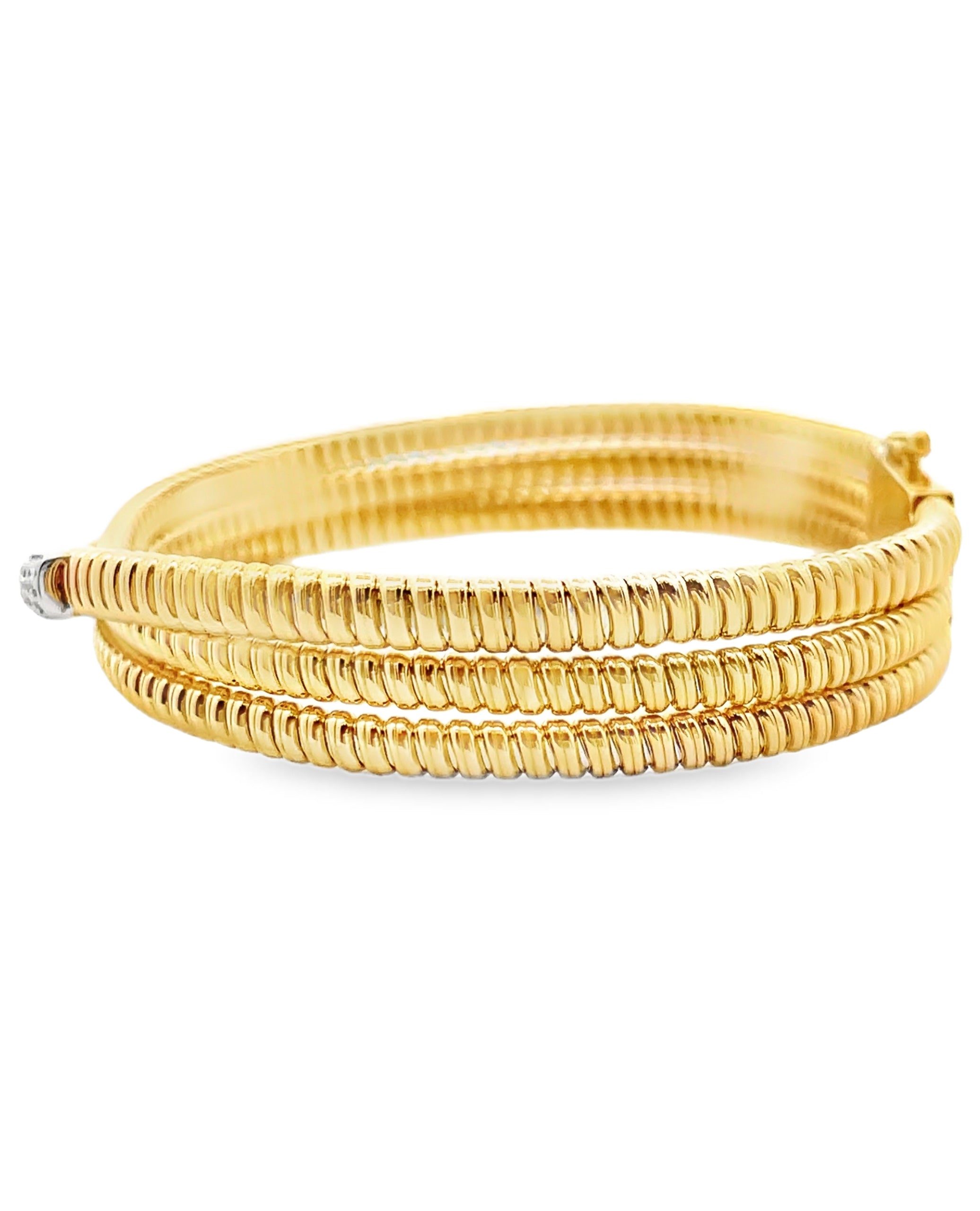 Simon G. LB2618 18K Two Tone Twisted Diamond Bracelet