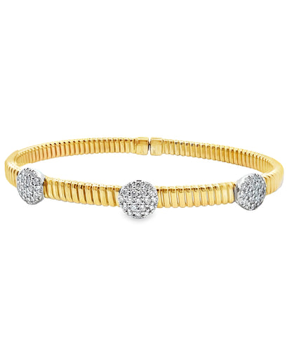 Simon G. LB2759 18K Two Tone Gold Bangle Bracelet with Diamonds