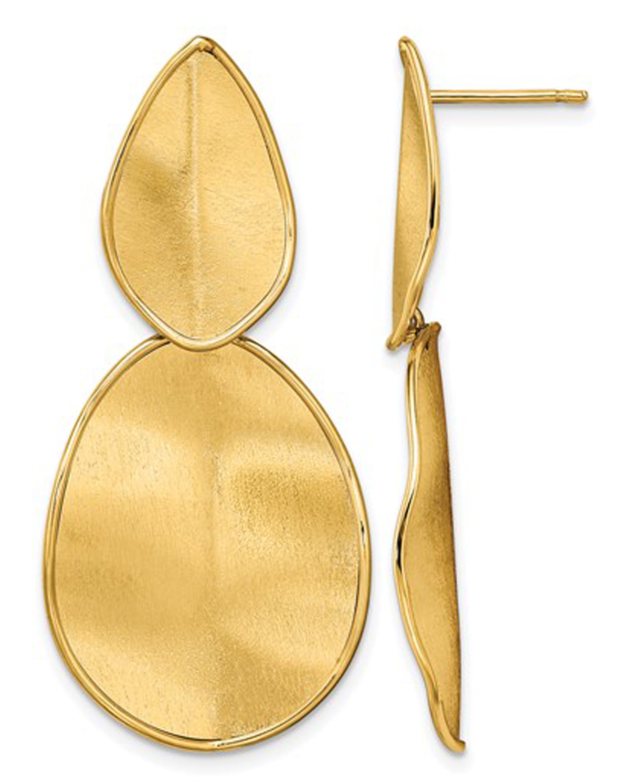Leslie's 14K Yellow Gold Textured Post Dangle Earrings