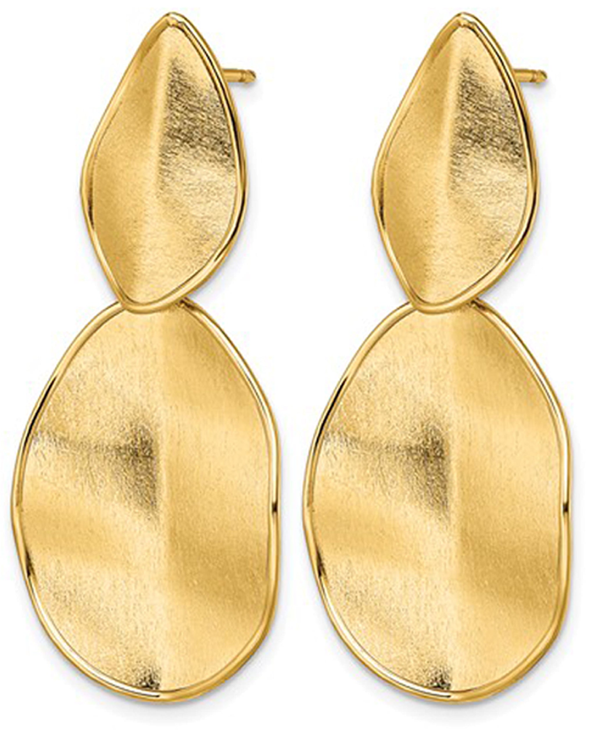 Leslie's 14K Yellow Gold Textured Post Dangle Earrings