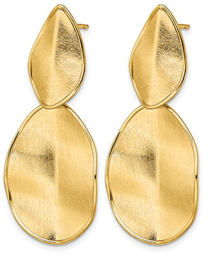 Leslie's 14K Yellow Gold Textured Post Dangle Earrings