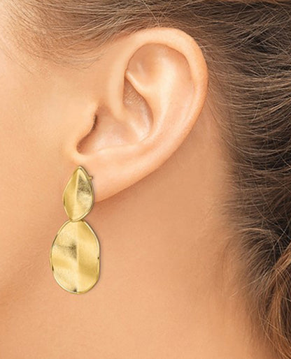 Leslie's 14K Yellow Gold Textured Post Dangle Earrings