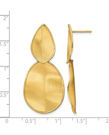 Leslie's 14K Yellow Gold Textured Post Dangle Earrings