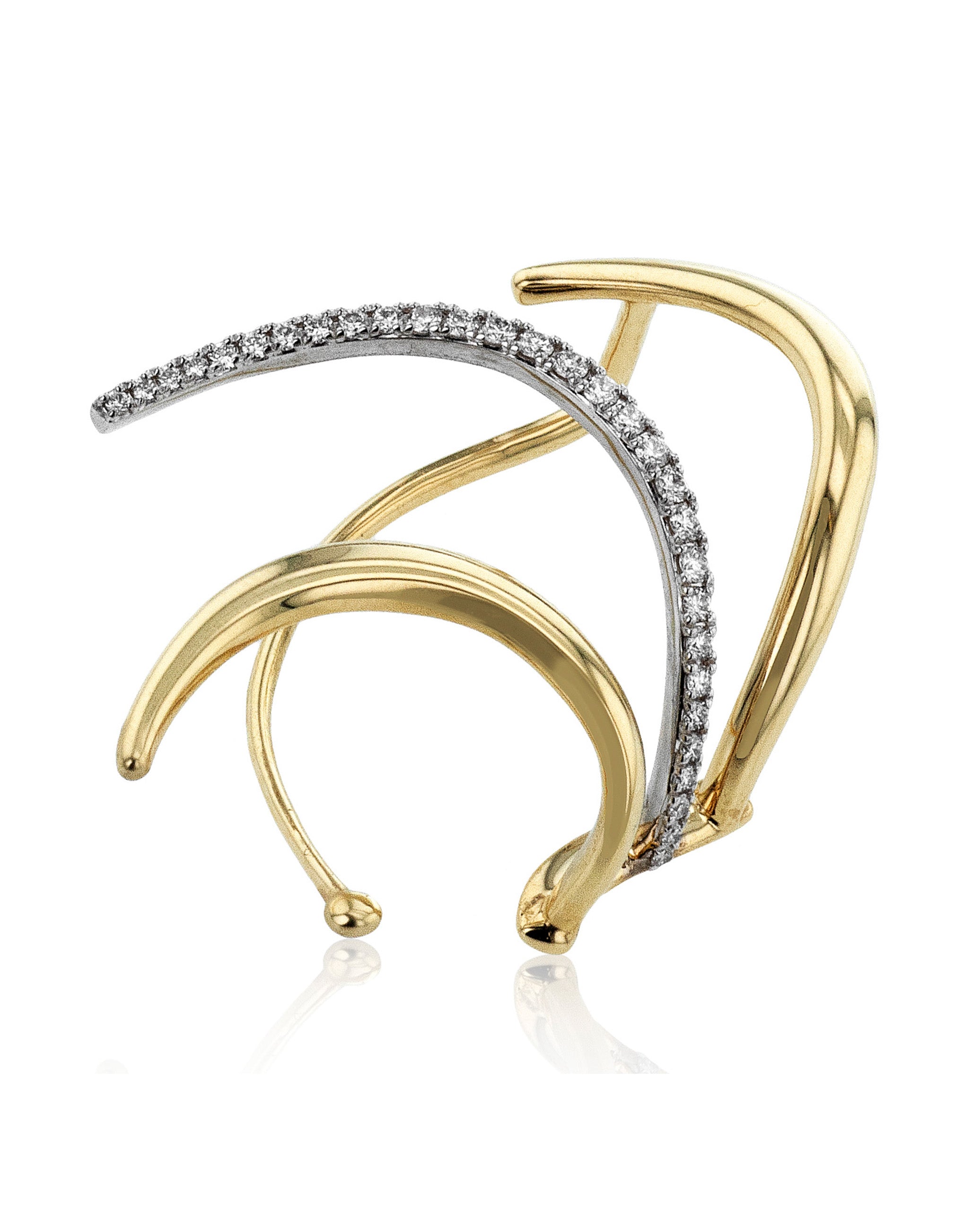Simon G. LE2330 18K Yellow and White Gold Earring Cuff