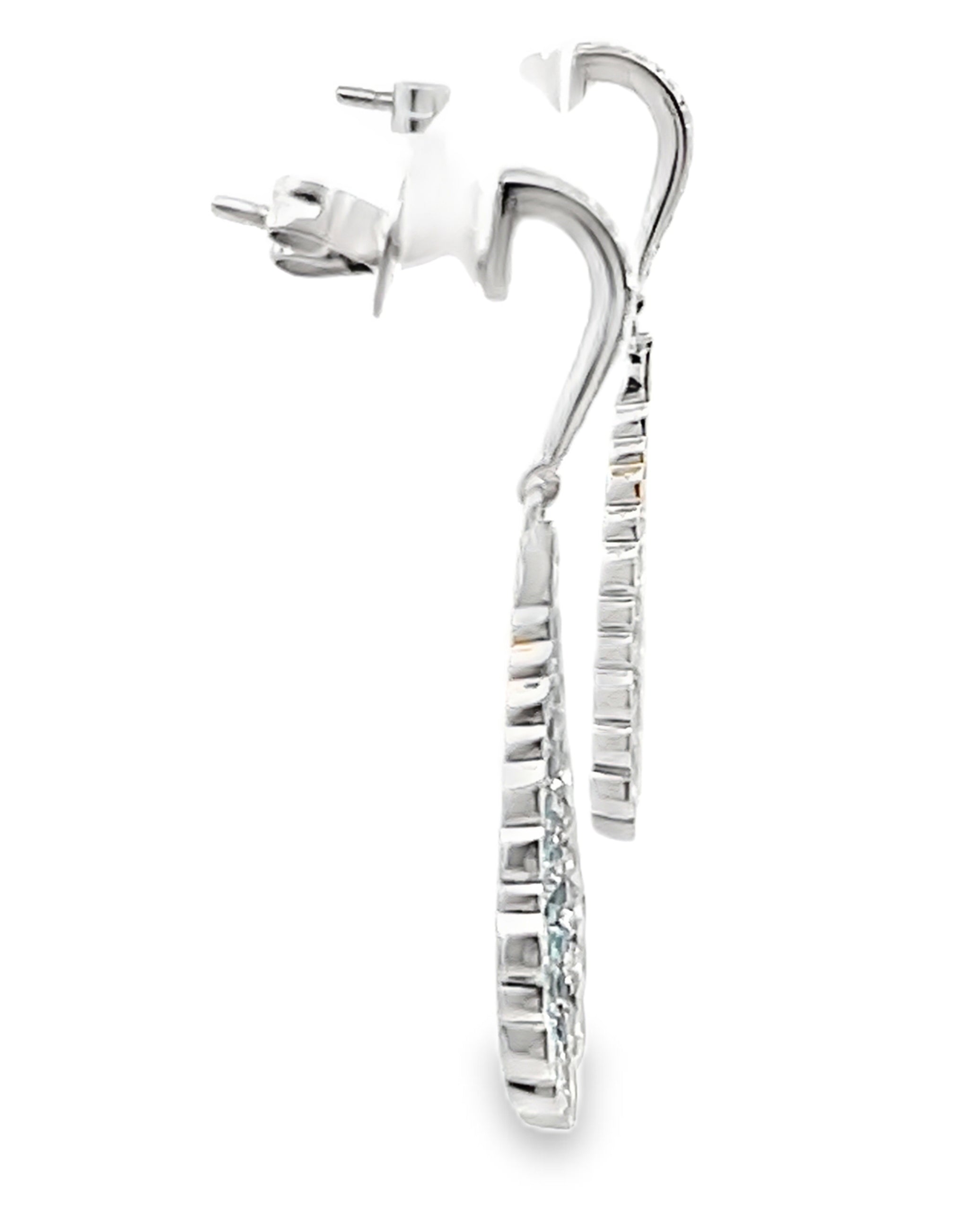 Simon G. LE4030 18K White Gold Diamond and Paraiba Tourmaline Drop Earrings