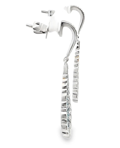 Simon G. LE4030 18K White Gold Diamond and Paraiba Tourmaline Drop Earrings