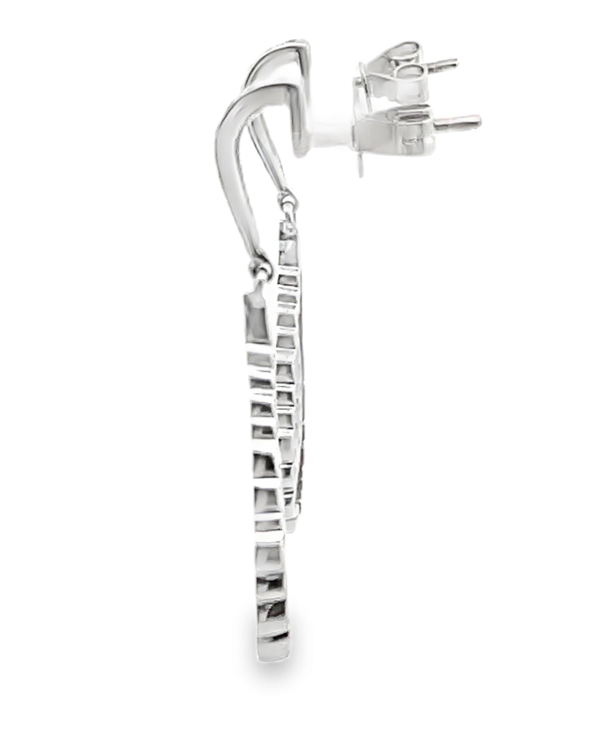 Simon G. LE4030 18K White Gold Diamond and Paraiba Tourmaline Drop Earrings