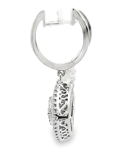 Simon G. LE4799 18K White Gold Sapphire & Diamond Drop Earrings