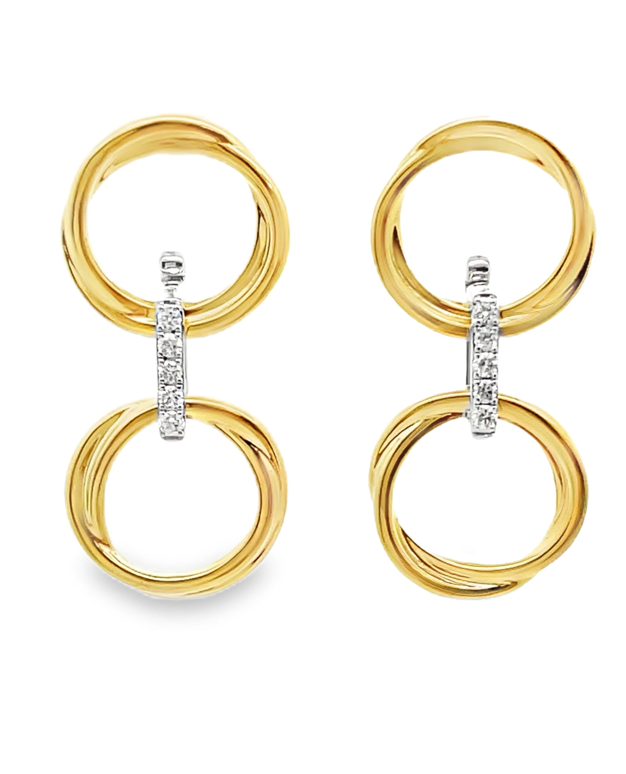 Simon G. LE4898 18K Two tone Gold Diamond Dangle Earrings