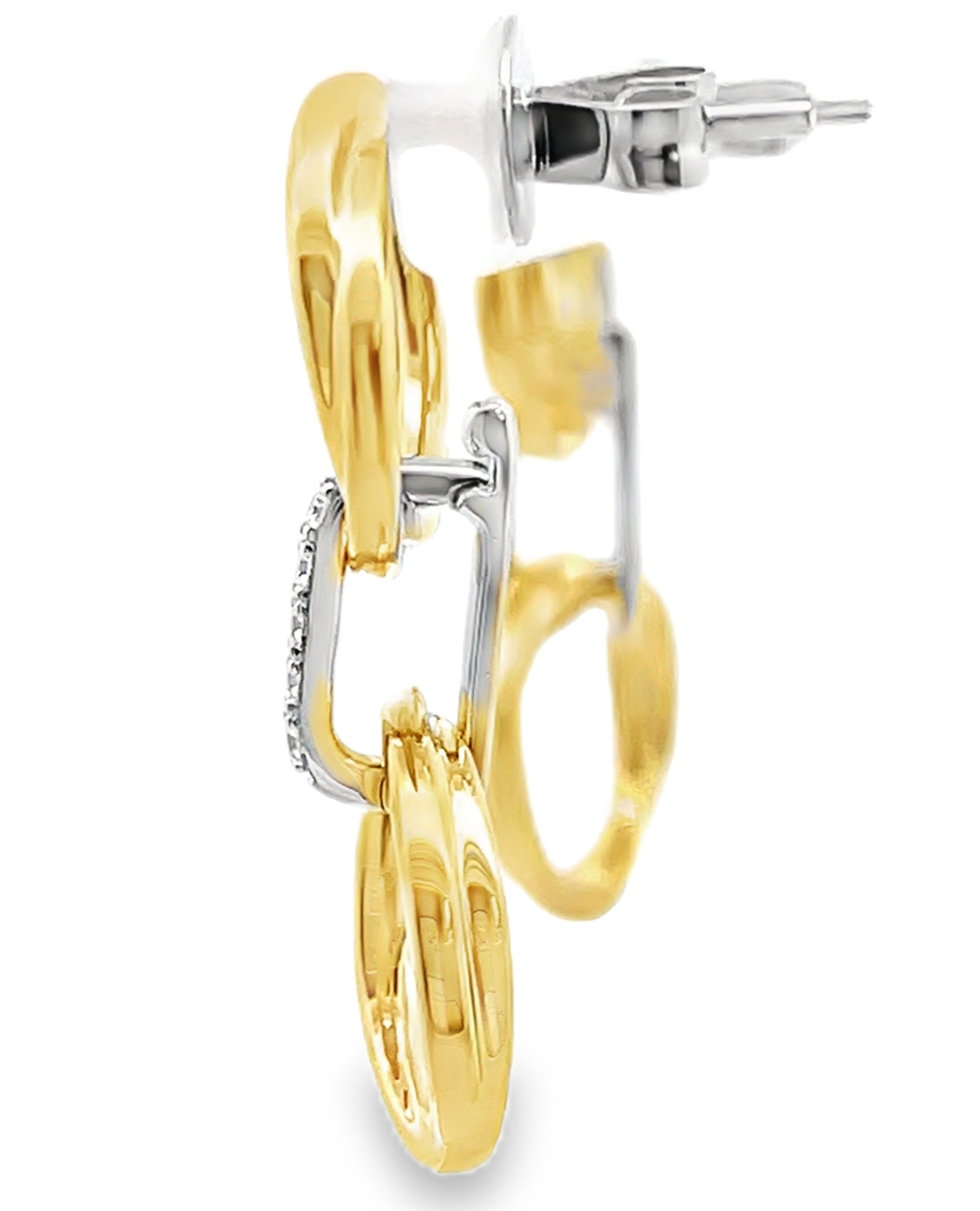 Simon G. LE4898 18K Two tone Gold Diamond Dangle Earrings