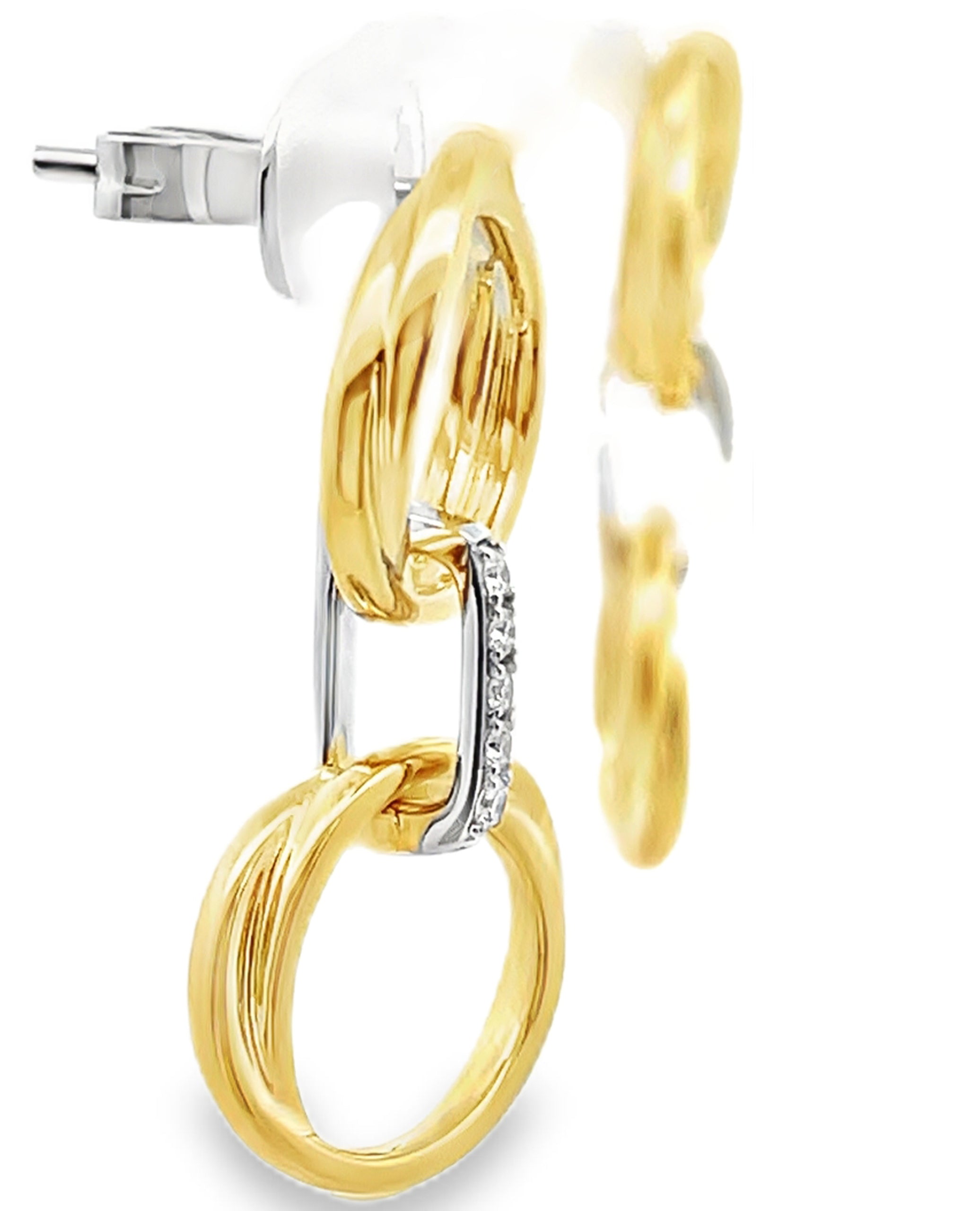 Simon G. LE4898 18K Two tone Gold Diamond Dangle Earrings