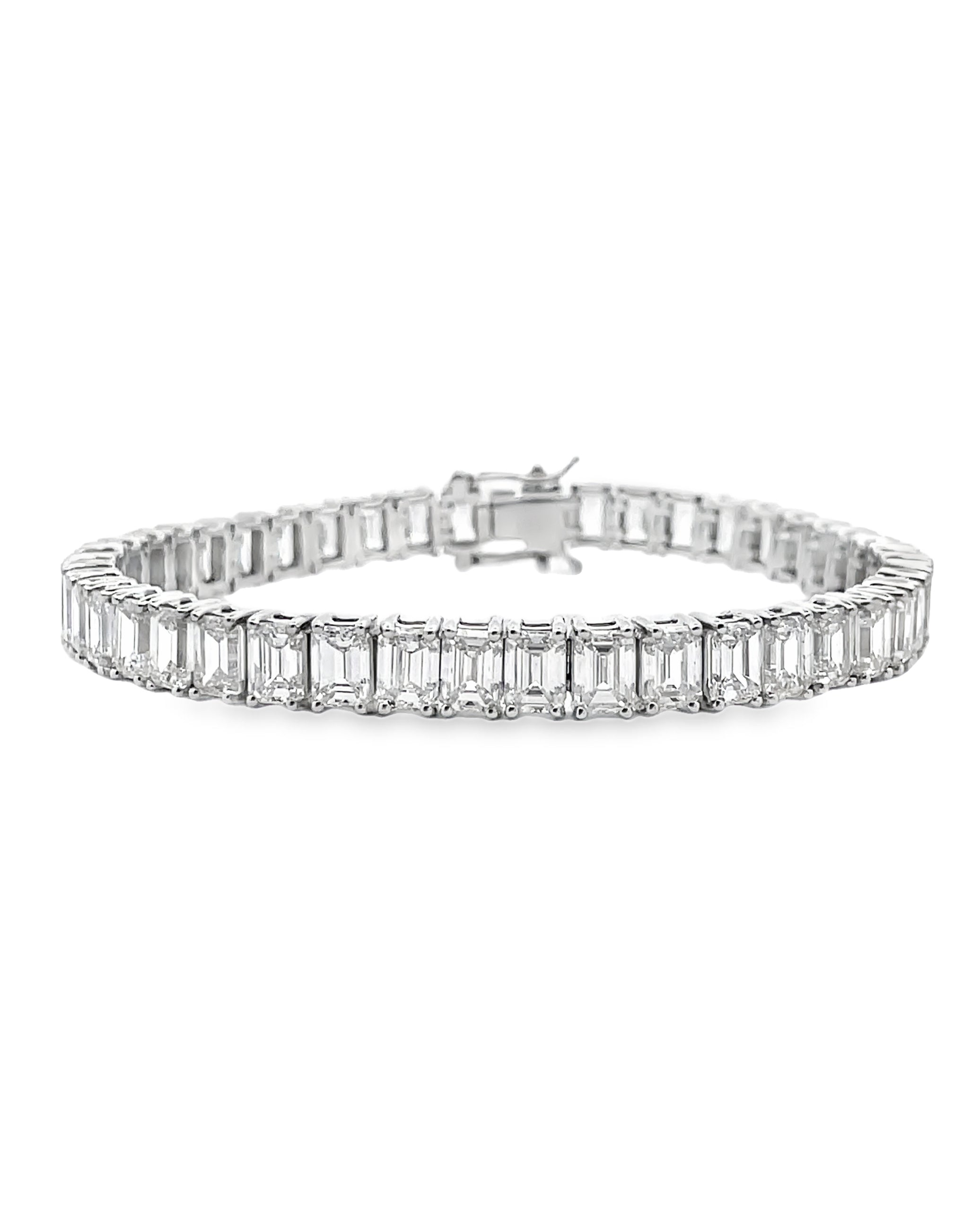 14K White Gold Lab Grown Tennis Bracelet