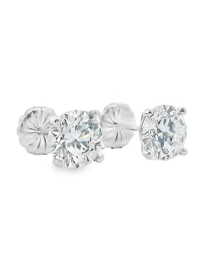 14K White Gold Lab Grown Diamond Earrings - 3.04 carats