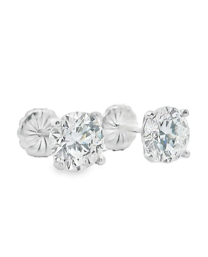 14K White Gold Lab Grown Diamond Earrings - 3.00 carats