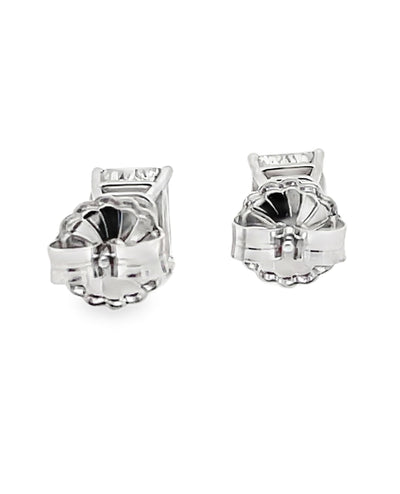 14K White Gold 2.14 ct Emerald Cut Lab Grown Diamond Stud Earrings