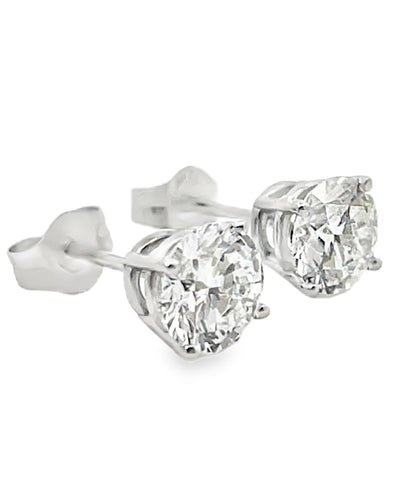 14K White Gold Lab Grown Diamond Stud Earrings
