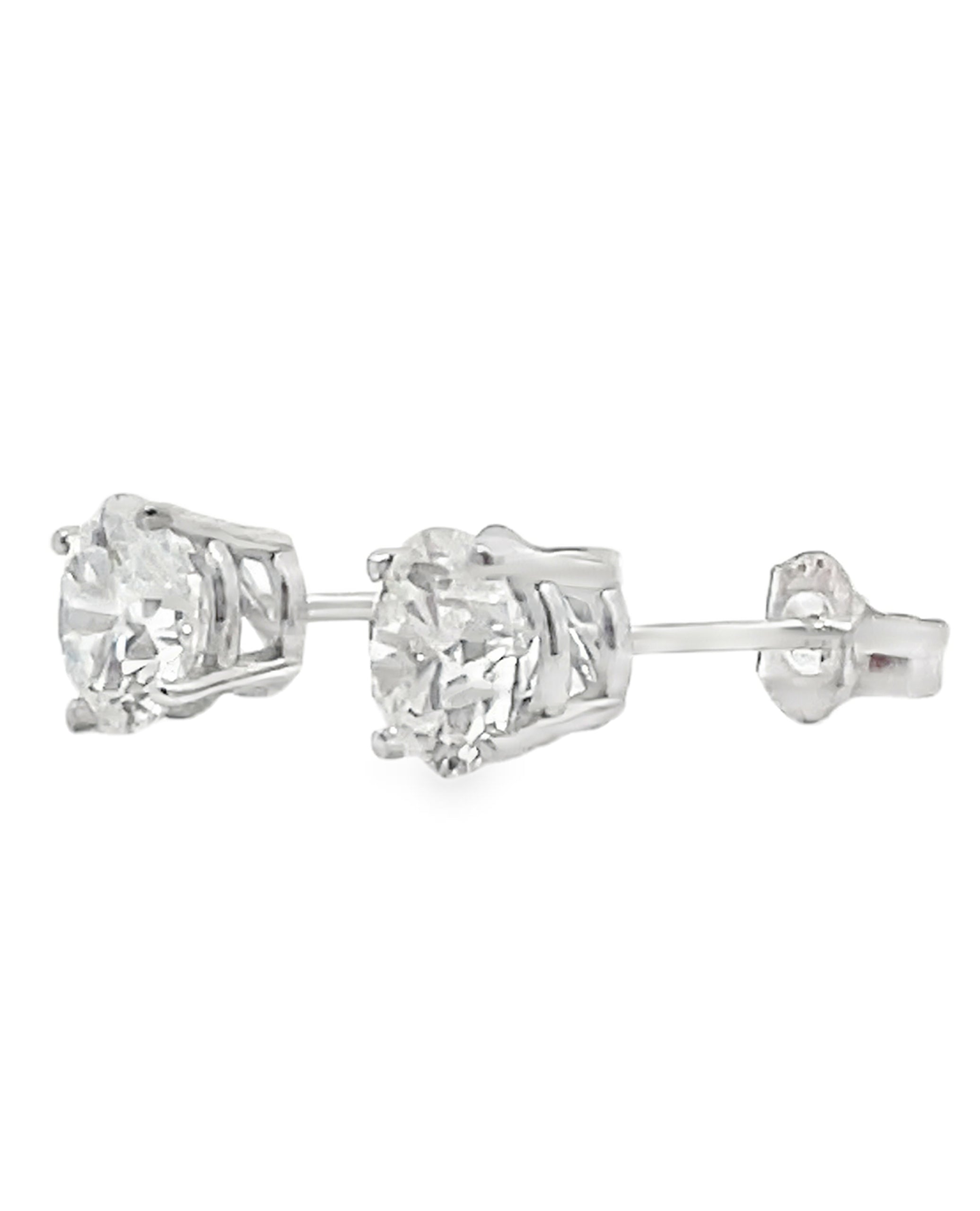 14K White Gold Lab Grown Diamond Stud Earrings
