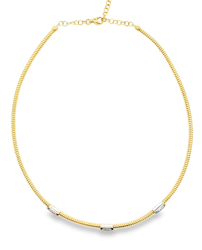 Simon G. LN4051-Y 18K Two Tone Necklace with Diamonds
